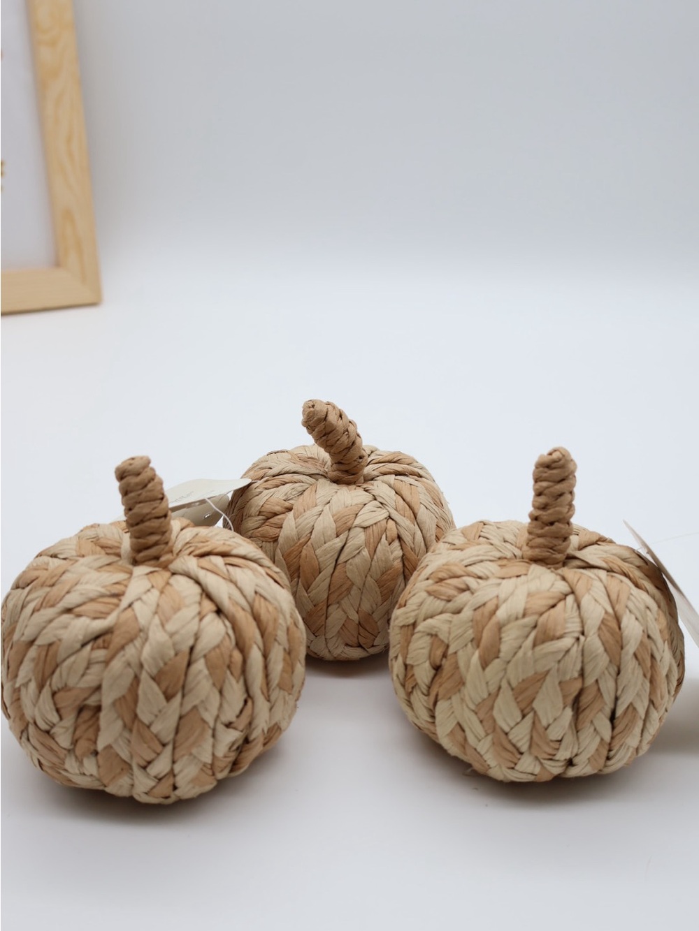 Threshold Braided Decorative Pumpkins in Natural Tan and Cream